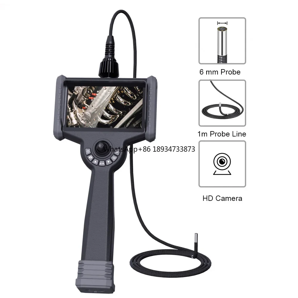 Hot sale Industrial pipeline endoscope camera, 6 inch WIFI borescope, 360 articulation optical fiber IP67 HD videoscope camera