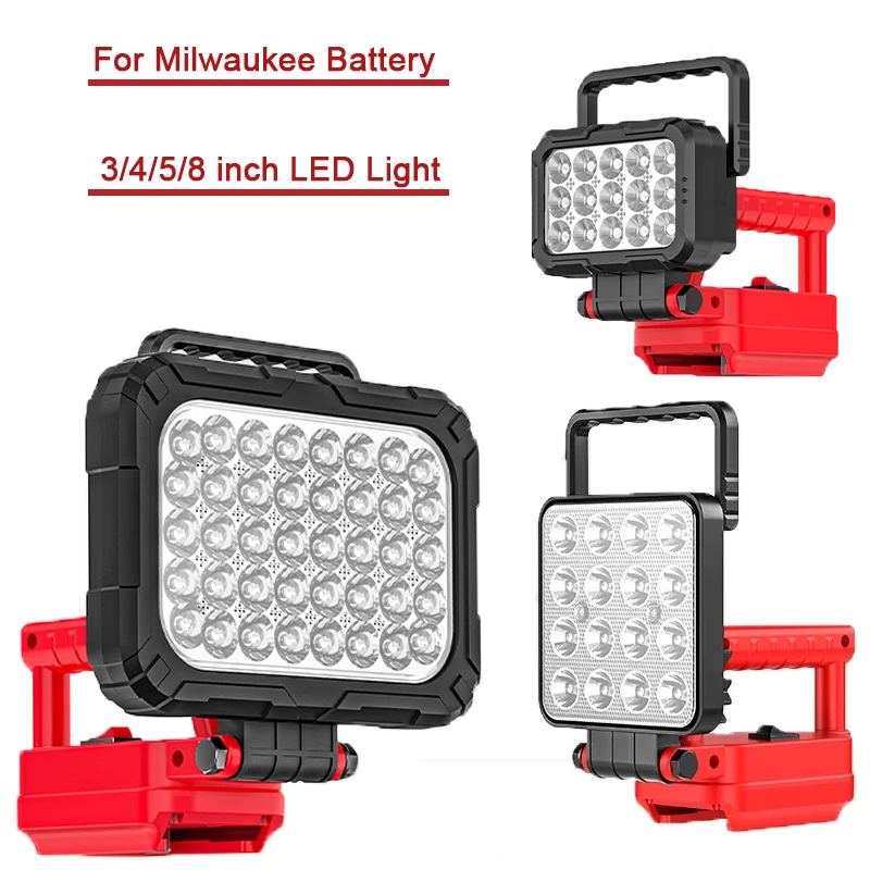 For Milwaukee LED Work Lamp 18V Li-ion Battery Accessory Tool Light Torch Flashlight Lantern Camping Portable Emergency Lighting