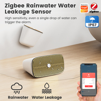Tuya Zigbee Water Leak Sensor for Outdoor Wireless Real-Time Rain Detection with IP67 Waterproof Smart Leakage Detector Alarm