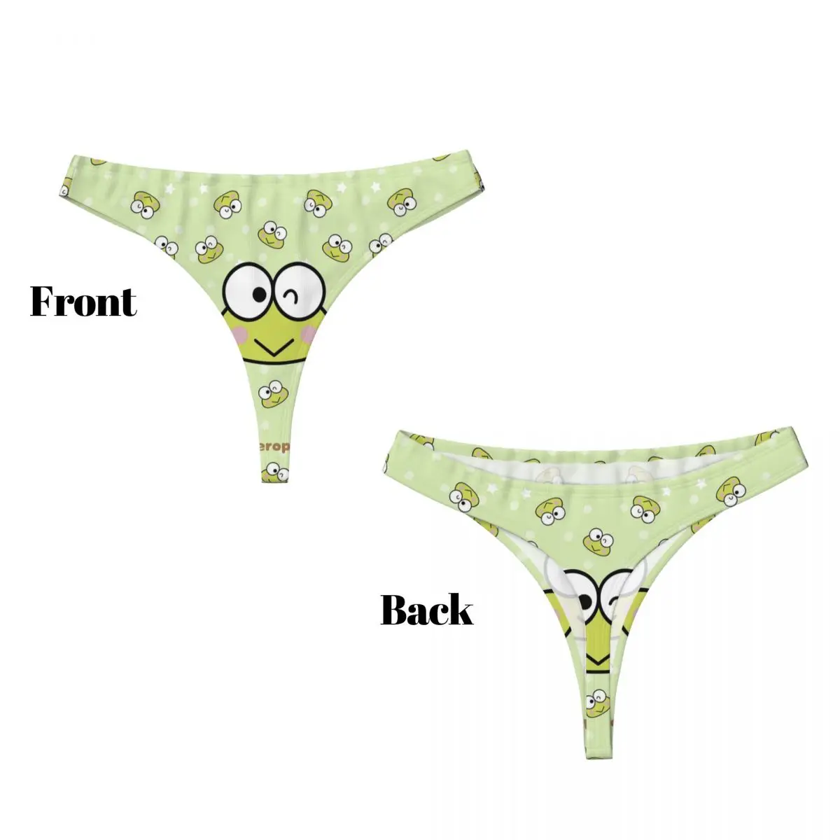 Custom Womens Kawaii Keroppi G-string Panties Female Comfort Thongs Underwear