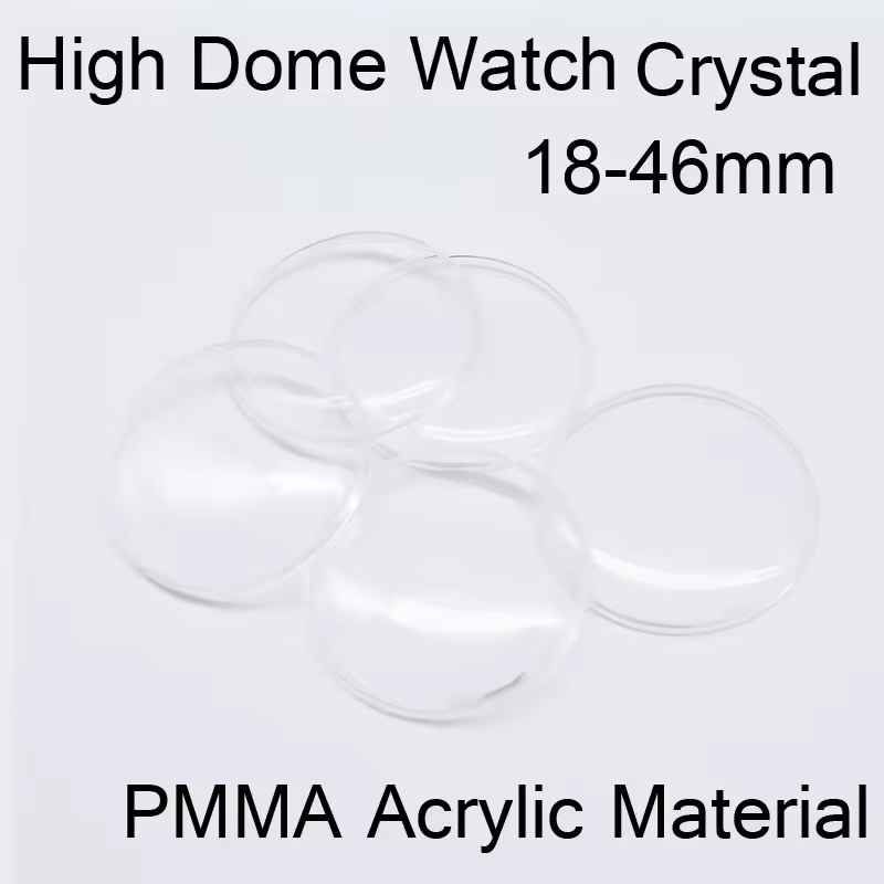 Vetro per orologio rotondo in cristallo a forma di copertura ad alta cupola da 1mm di spessore da 18mm a 46mm di diametro