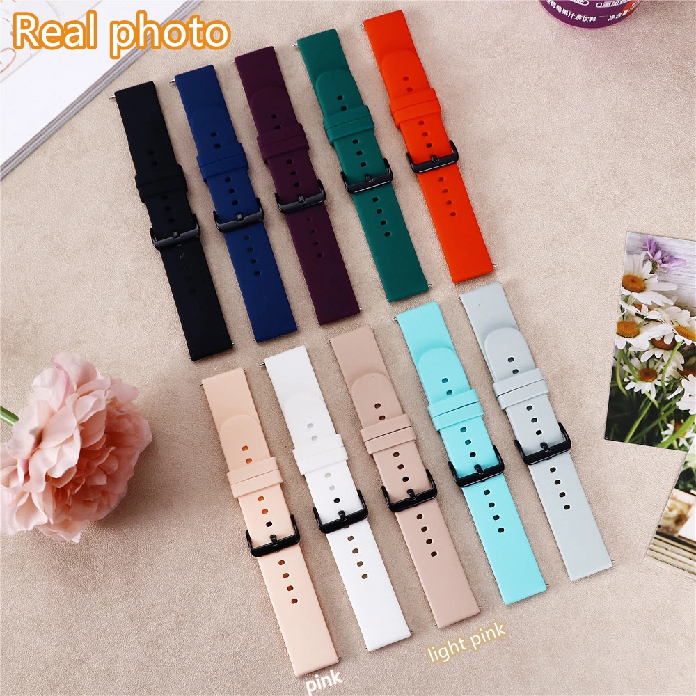 20mm Silicone Wrist Strap For Huami Amazfit Bip U Pro/Bip 3 Pro/S/GTS 4 2 Mini/GTS 4 3 2 2e Smart Watch Band Bracelet Wristband