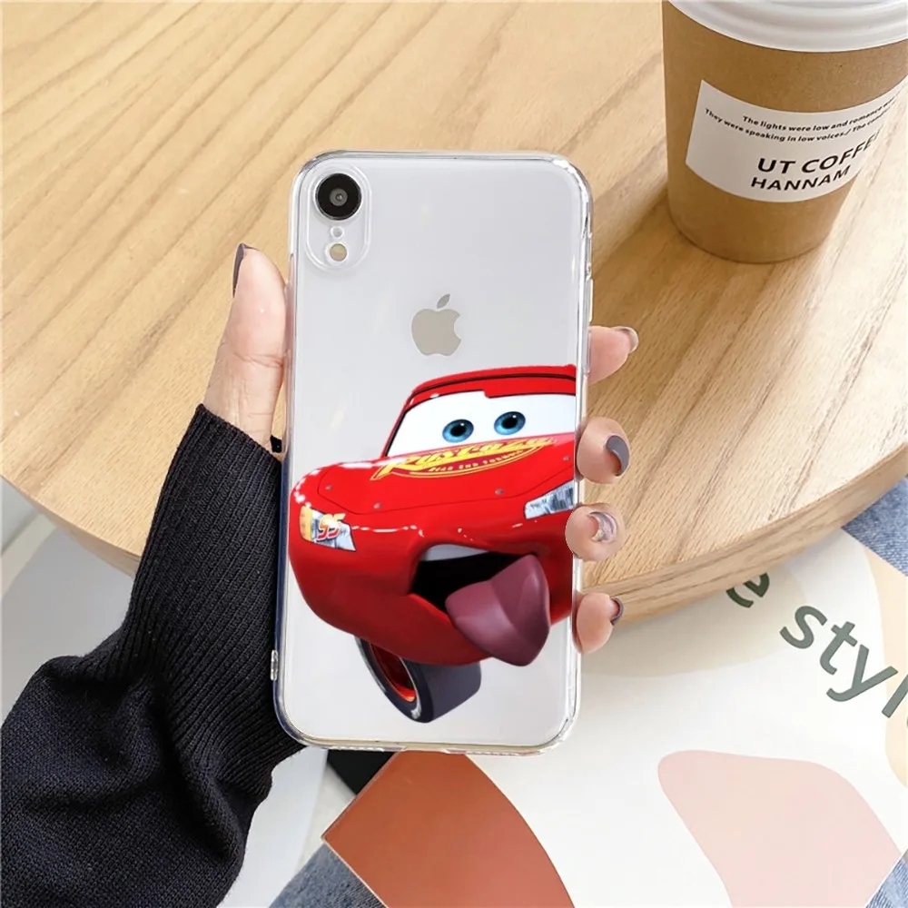 Cars_L-Lightning_M-McQueen Telefoon Hoesje Voor Iphone 15 11 13 14 Pro Max 7 8 Plus X Xr Xs Max Se2020 12Mini Transparant Hoesje