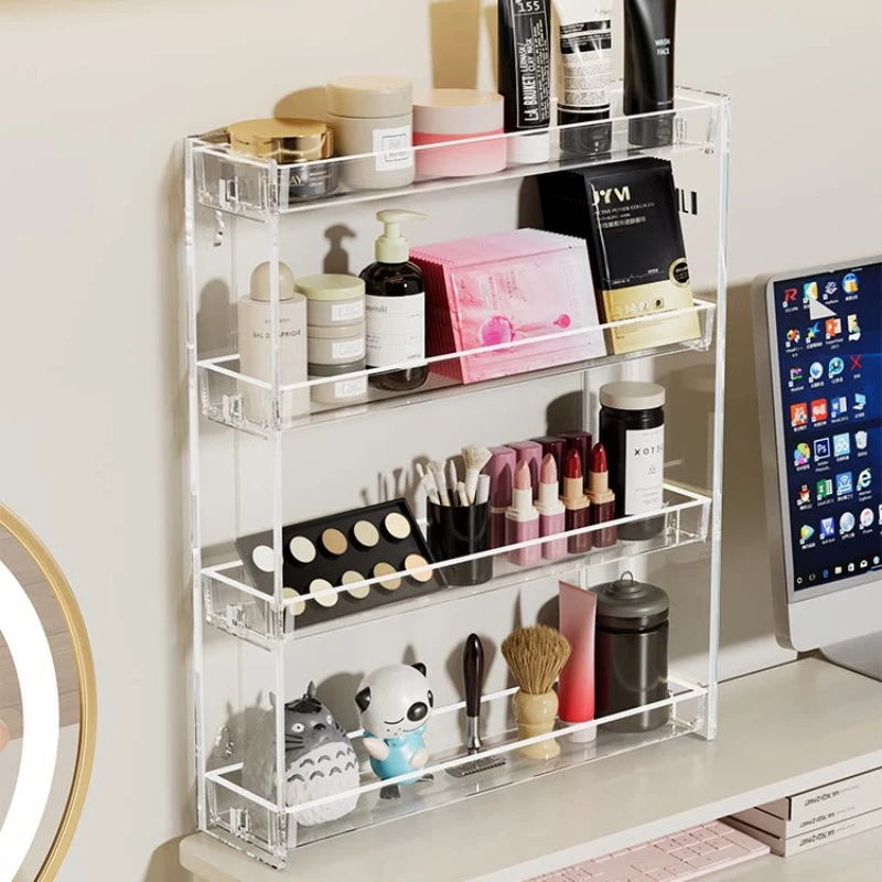 Organisateur de maquillage mural, boîte de rangement cosmétique grande capacité, étagère de rangement pour produits de soin pour salle de bain et bureau, rangement pour coiffeuse de dortoir