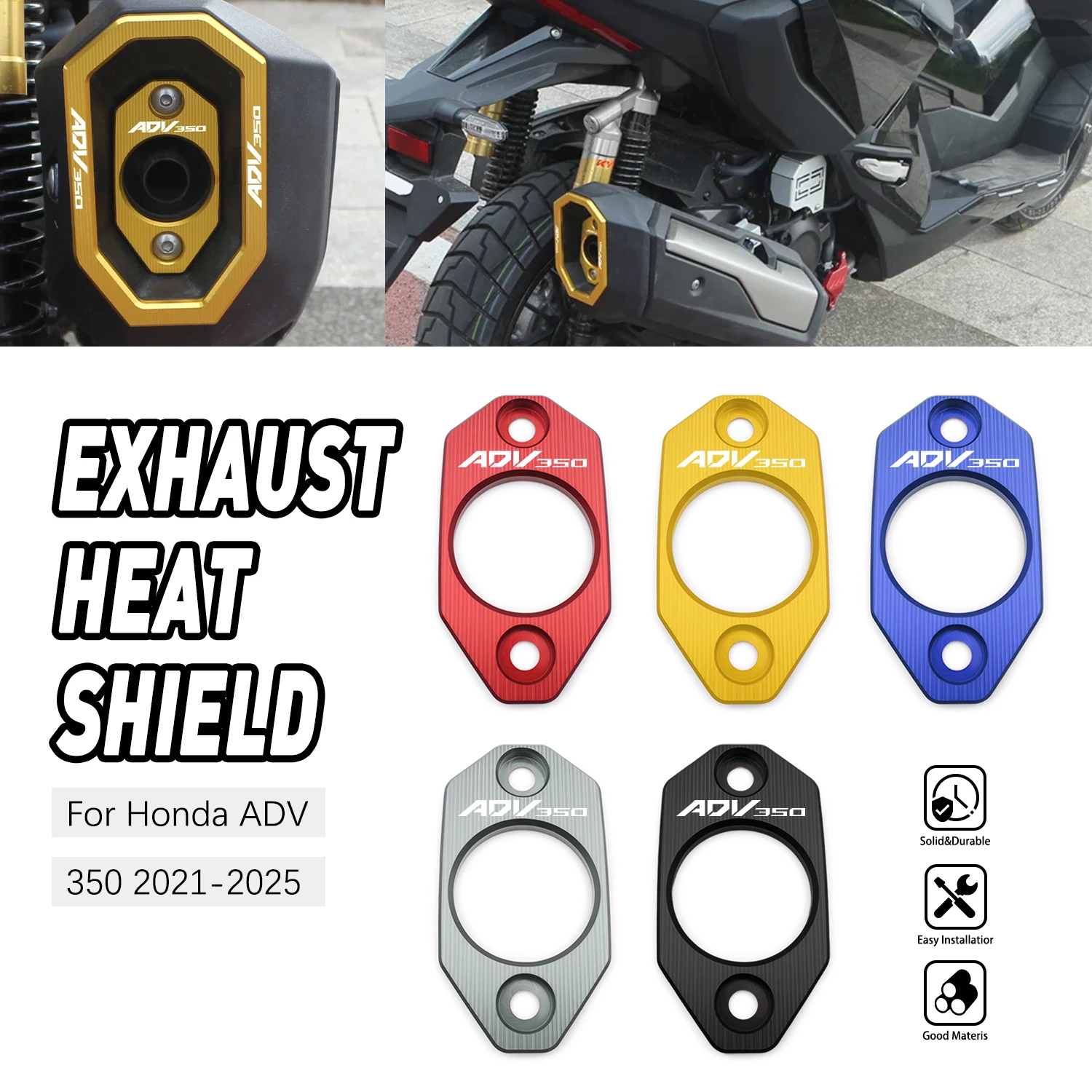 

High Temperature Resistance Aluminium Exhaust Heat Dhield Protector Guard Cover For Honda ADV350 ADV 350 20212022 2023 2024 2025