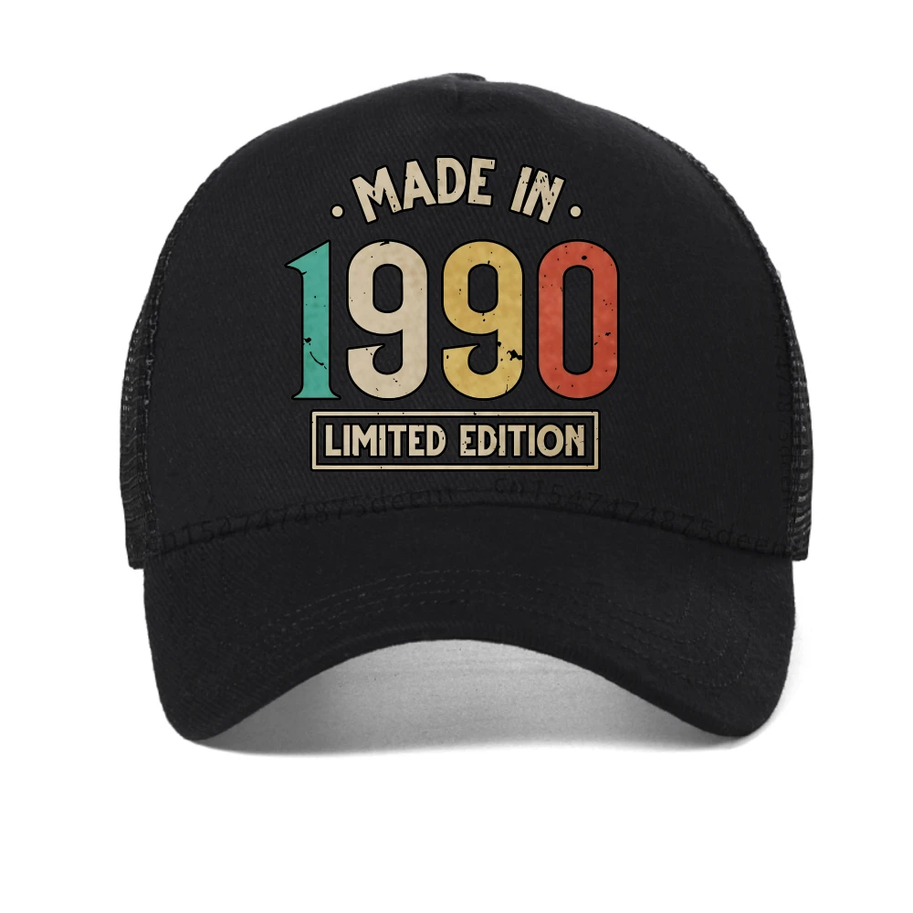 

Retro Made in 1990 29th Birthday Gift 29 Yrs Mens baseball cap Fashion Casual mesh trucker caps Hip Hop hat Adjustable Visor hat