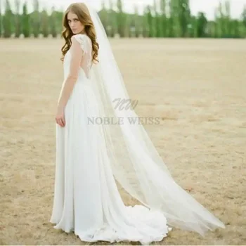 עגל חתונה טולה ארוכה שכבה אחת עם רעלה כלה אביזרים לחתונה מותאם אישית