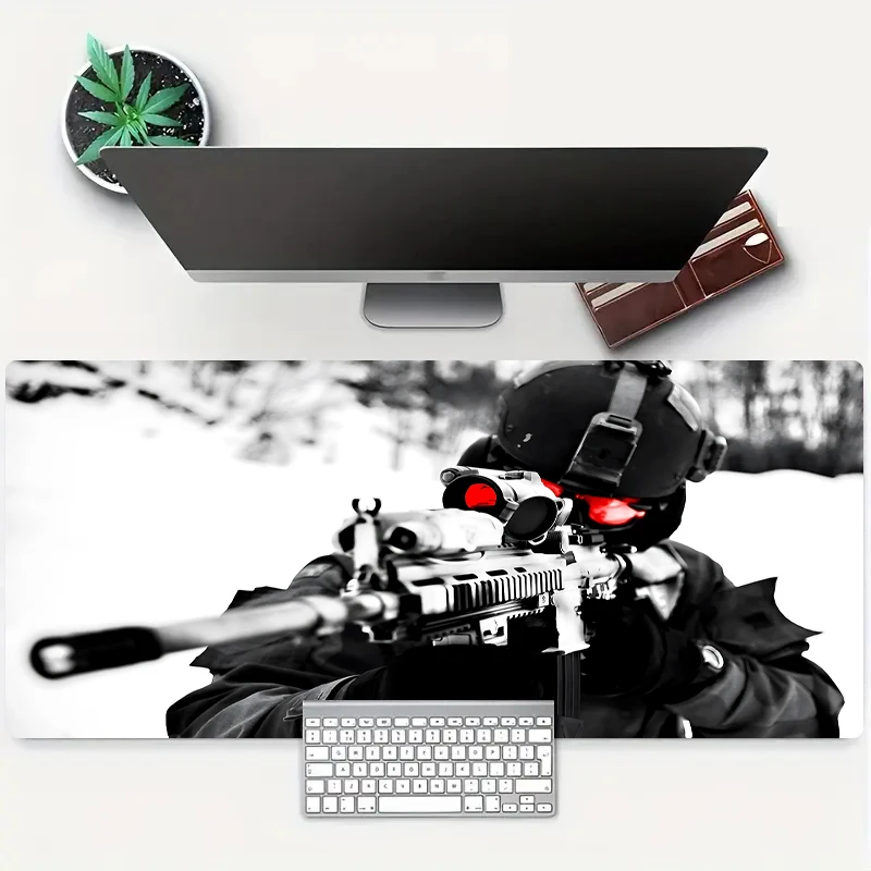 XXL Military enthusiast DIY Gaming Computer PC Mouse Pads Desktop accessories Endless gaming desk mat accessories non-slip gun