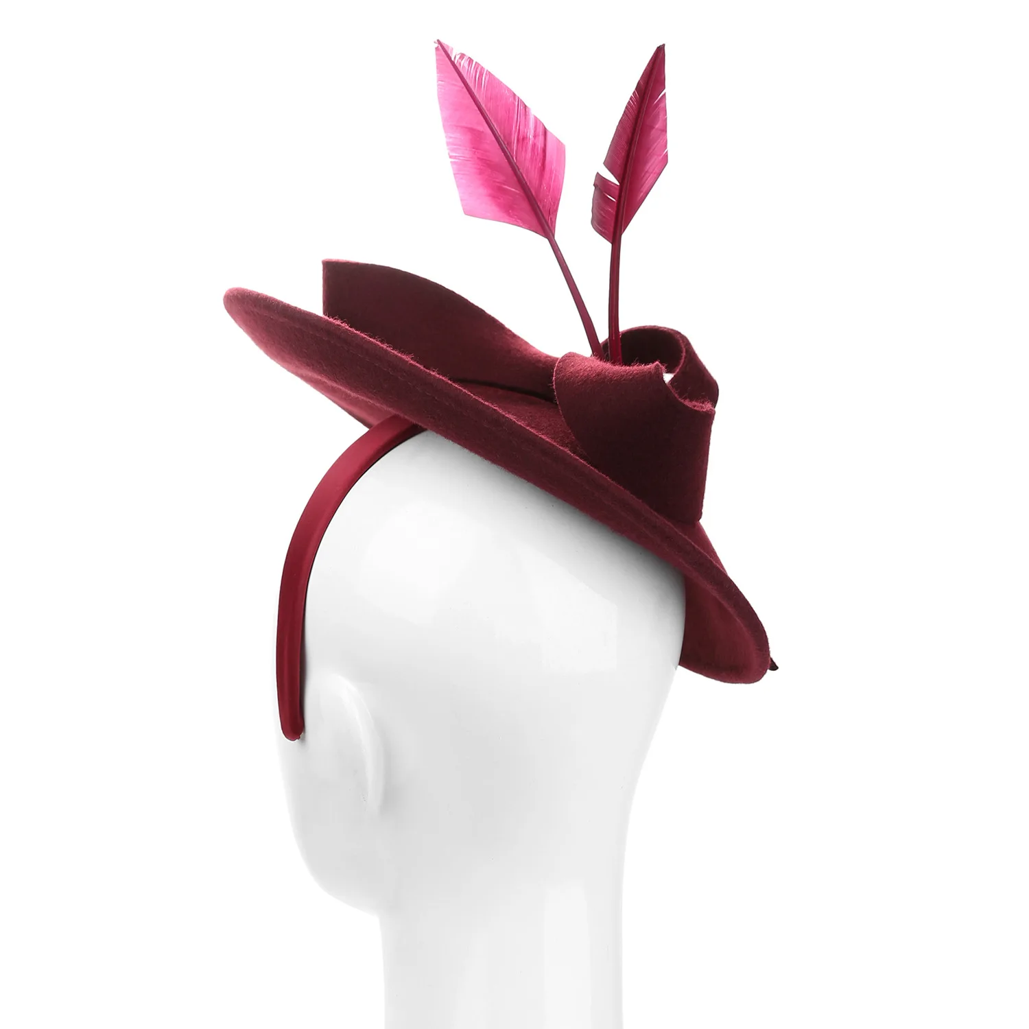 Bruids Bruiloft Fascinator Hoed, Cocktail Tea Party Veer Strik Hoge Hoed Met Hoofdband Clip Voor Vrouwen Kentucky Derby