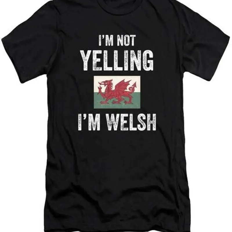 IM Not Yelling Welsh Wales Flag T Shirt S 2XL Fast Shipping