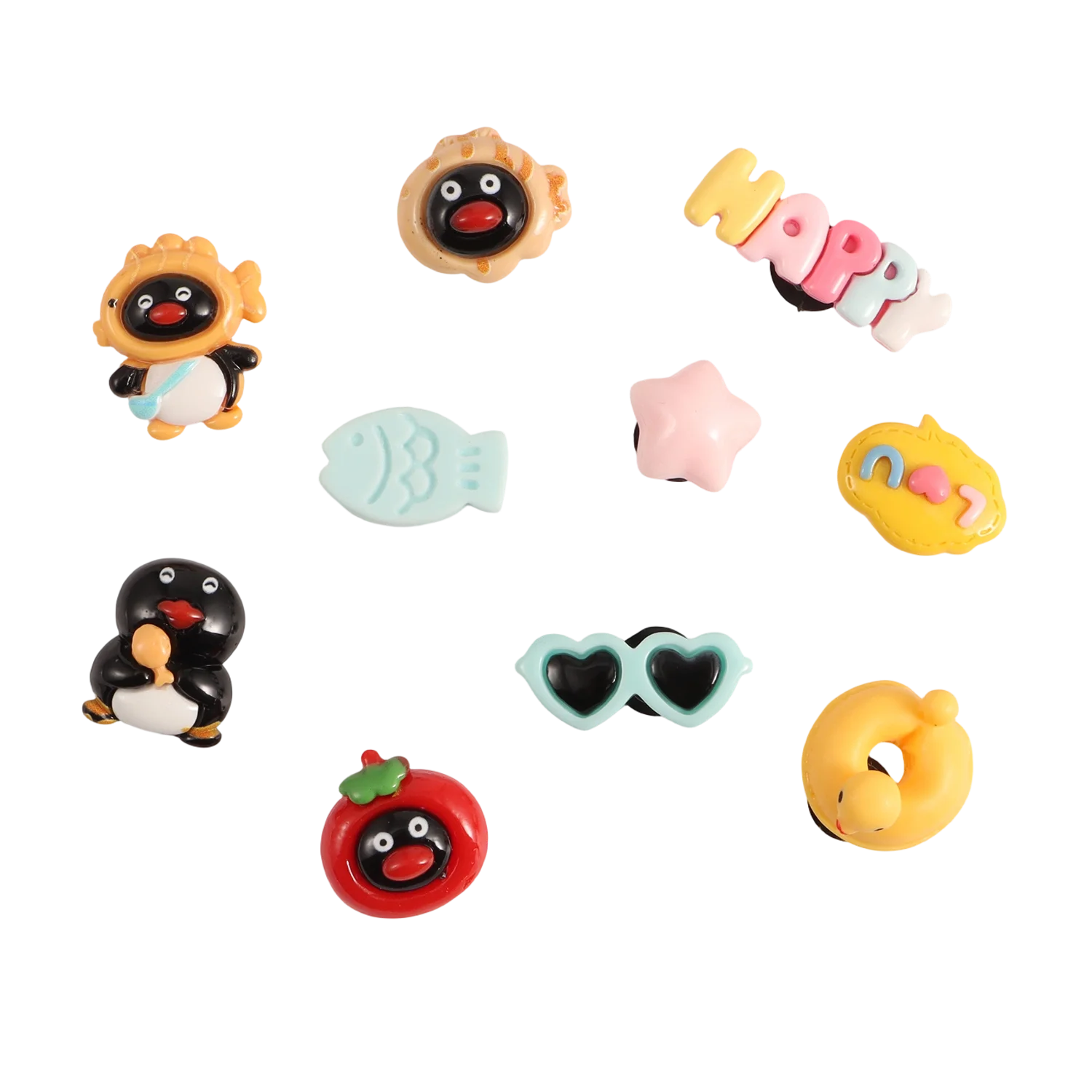Girl Sandals Cute Penguin Hole Shoes Accessories 10 Decorative Set Women's Men's Slippers Accessories
