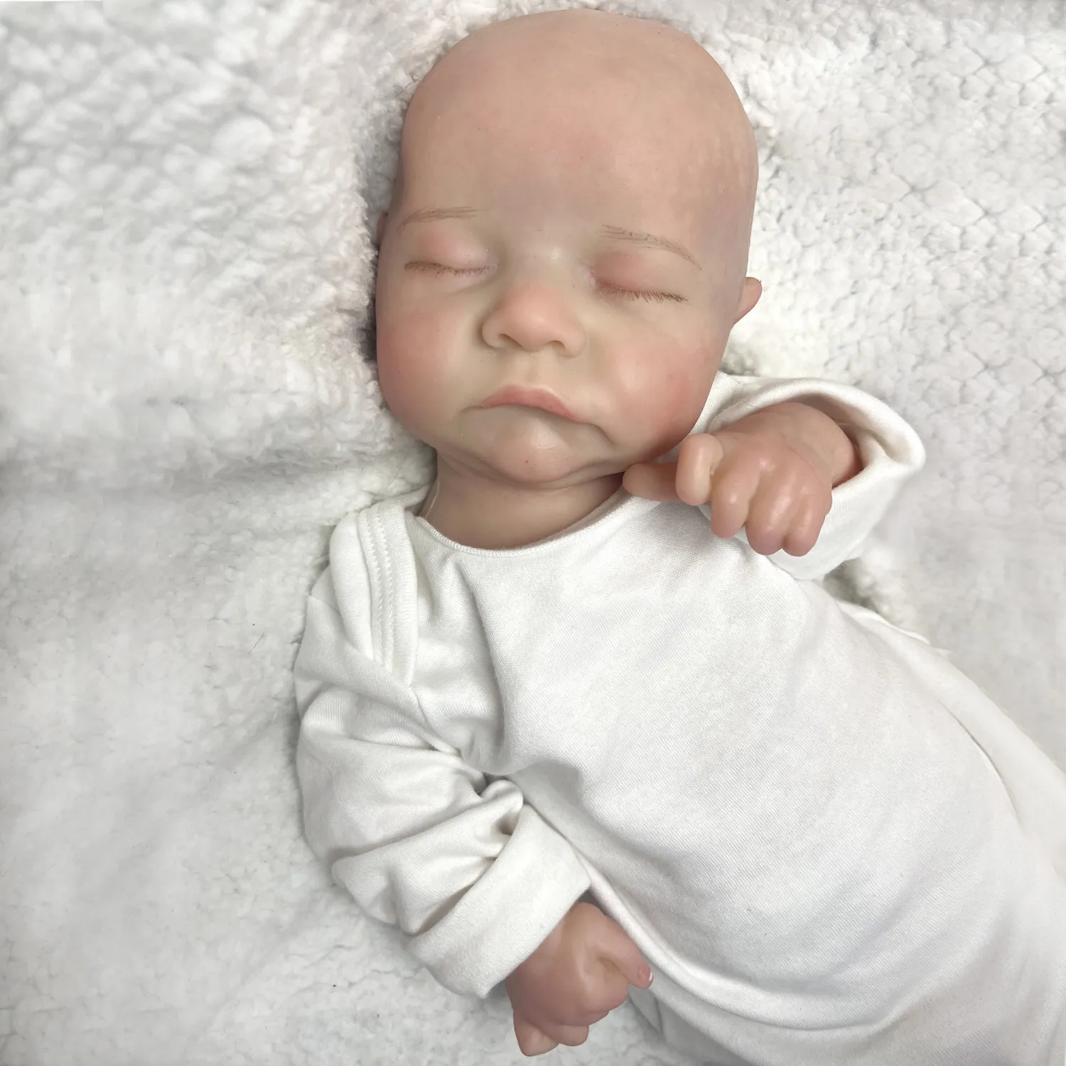 OtardDolls 1PC/2 Styles 41cm Open Mouth Painted/Unpainted Silicone Levi Closed Eyes Reborn Doll Realistic Washable Doll Toy