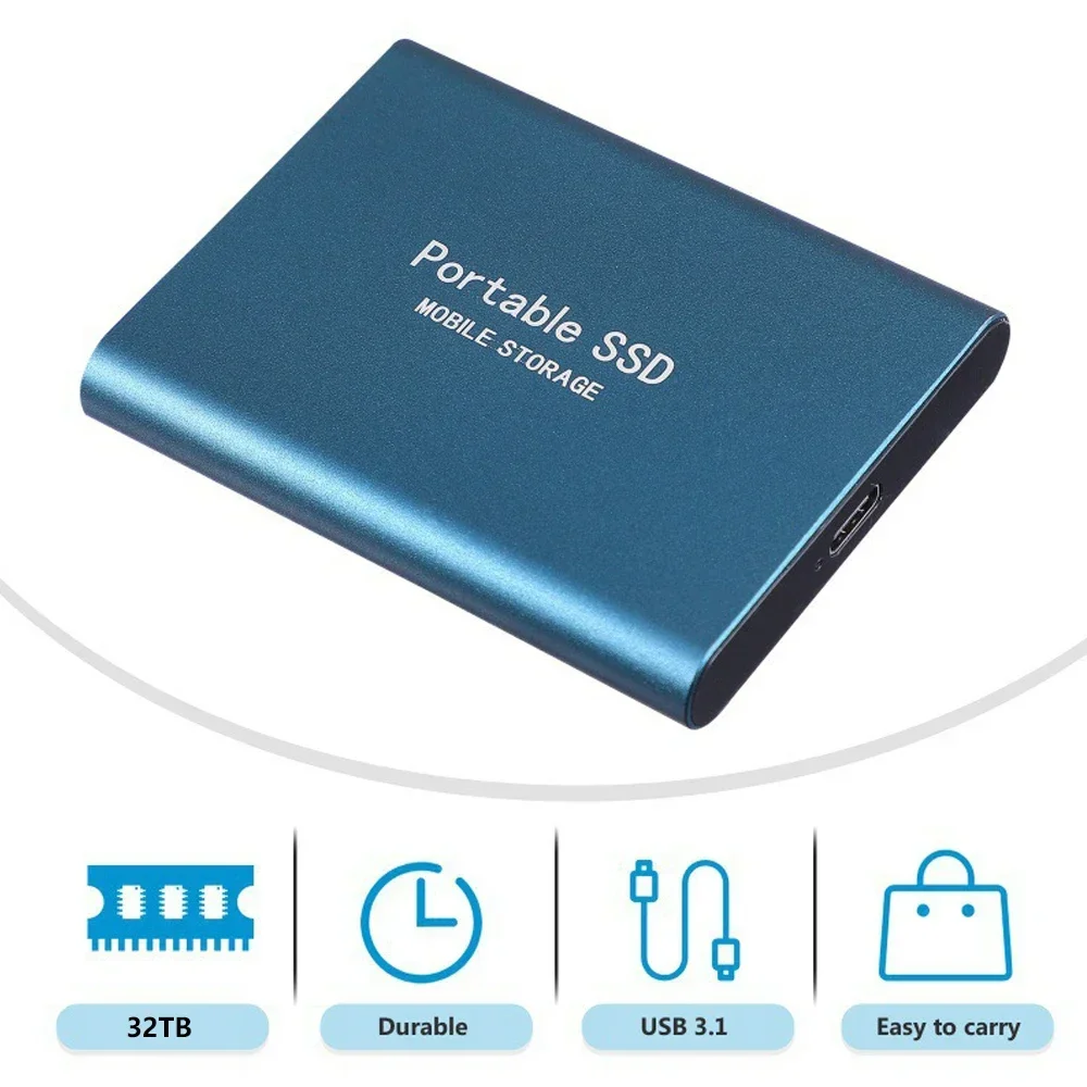 Portable External SSD 2TB/4TB/256TB New High-Speed Hard Drive USB3.1 Type-C Solid State Disks for Laptops/Desktop/Mac/phone