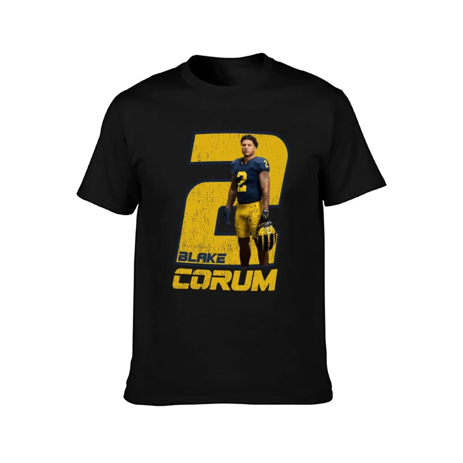Blake Corum T-Shirt, Summer Casual Cotton Tee, Oversized Streetwear Tops, Vintage Graphic Print, Loose Fit Short Sleeve