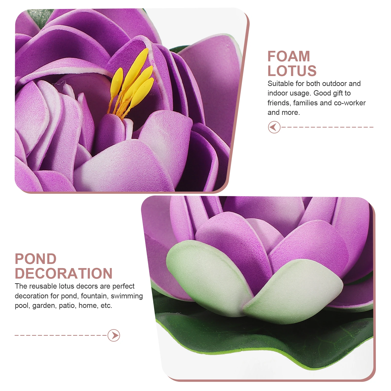 

5pcs Lotus Decoration Floating Flowers Artificial Pond Plants Fake Lotus for Garden Pool Patio Home Decor Simulation Plant