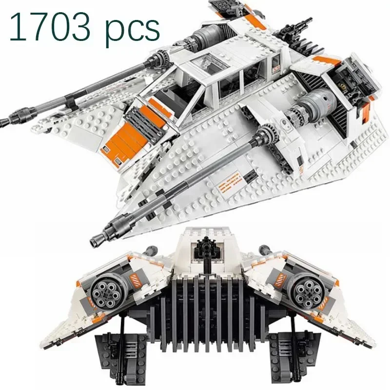 

in stock 1703Pcs Building Blocks Compatible 75144 Reproduce Snow Battle Fighter Bricks Toys Christmas Gifts