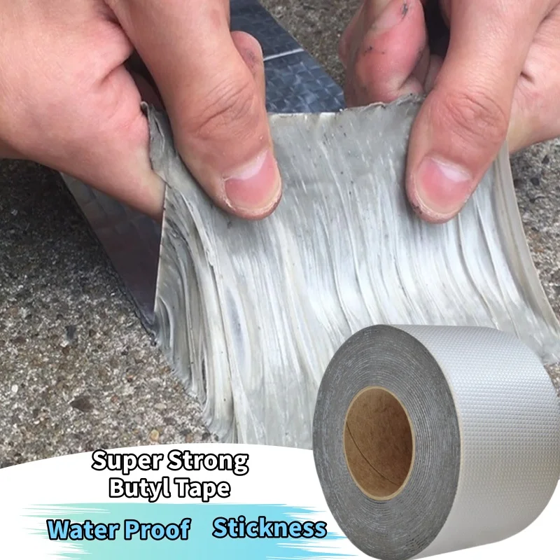 Waterproof Tape High Temperature Resistant Aluminum Foil Thickened Butyl Tape Roof Crack Repair Self-adhesive Aluminum Foil Tape