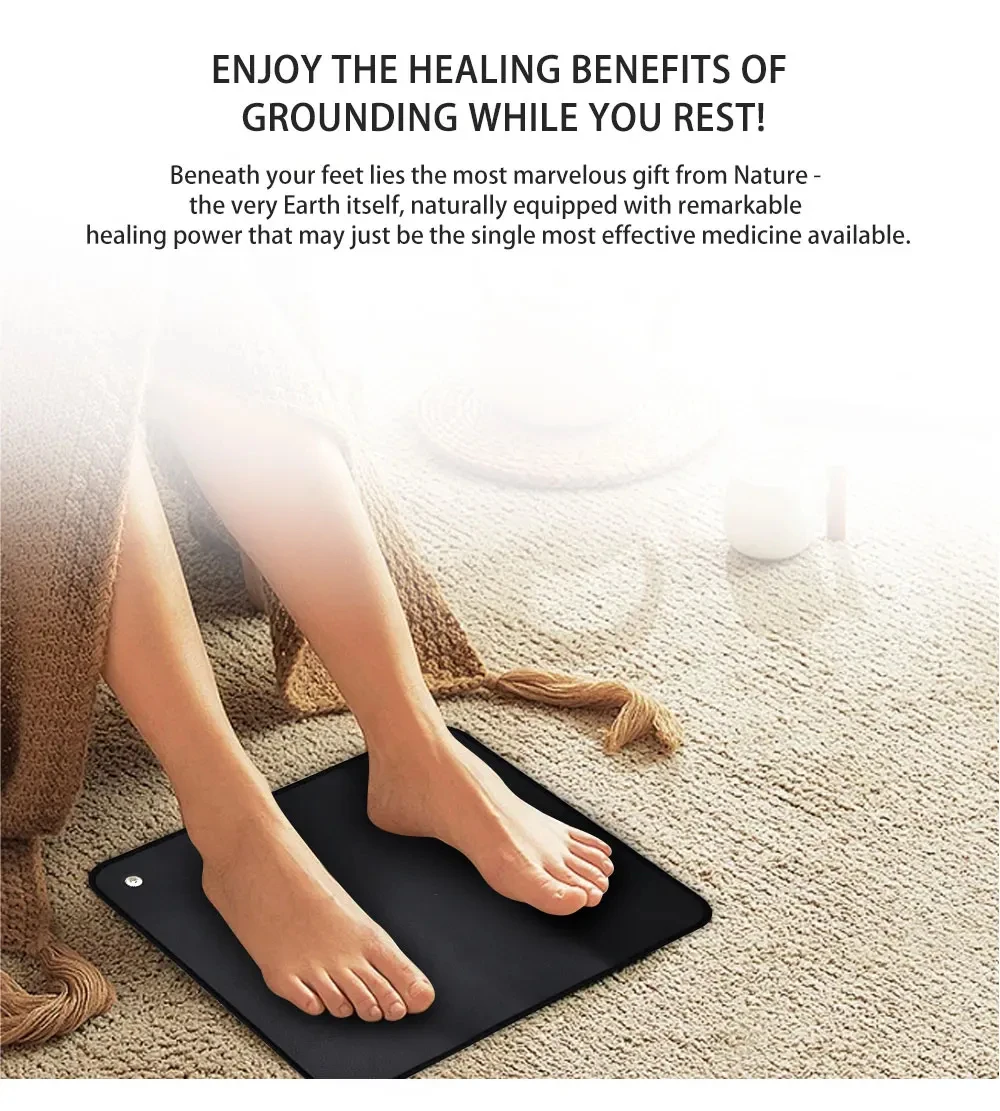 Earthing Grounding Mat Mouse Pad Conductive Vegan Leather Stress Relief Home Office Gaming Computer Desk Mat with Connection
