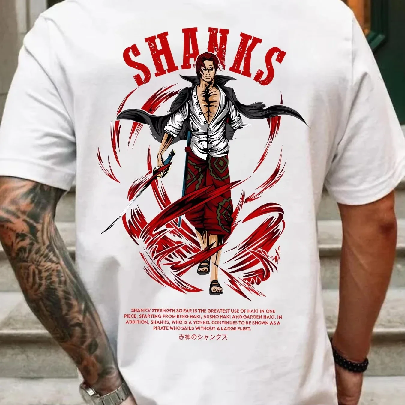 2026 New ONE PIECE Shanks Anime Printed T-Shirt Men's Clothing and Women's Fashion Breathable T-Shirt Men's Summer Tops T Shirt