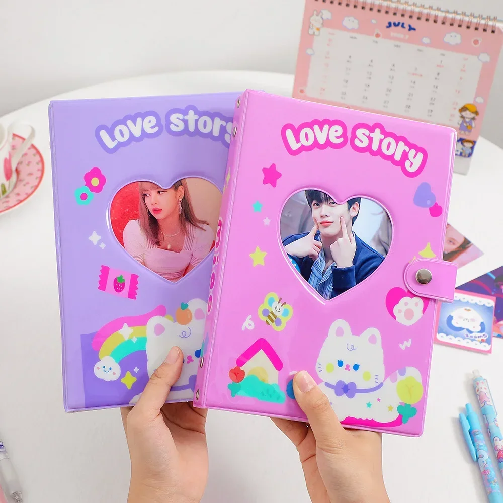 IFFVGX Kpop Photocard Binder, Kawaii Love Picture Album, Colecionar livro, Idol Photo Card, Estudante Papelaria Escola, A5