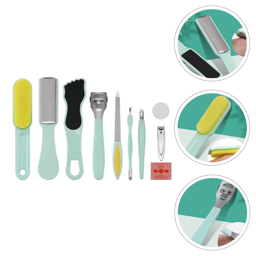 Ensemble d'outils de pédicure PP en acier inoxydable, 10 pièces, limes de soins des pieds, tondeuse pour Salon, usage domestique, Portable, façonnage des ongles durable