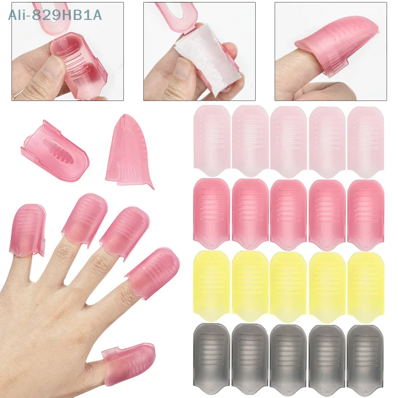 5 Stuks Nail Art Weken Off Cap Clip Plastic Uv Gel Polish Remover Wrap Tool Nagel Tips Voor Vingers Nagel Polijsten Verwijderaars Nail Tool