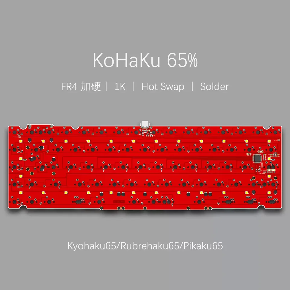 Hotswap PCB for Singa Kohaku Keyboard RGB Underglow