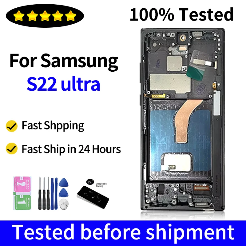 TFT 품질 S22 울트라 LCD 디스플레이 터치 스크린 디지타이저 어셈블리, 삼성 S22 울트라 5G SM-S908B/DS S908N S908U S908E