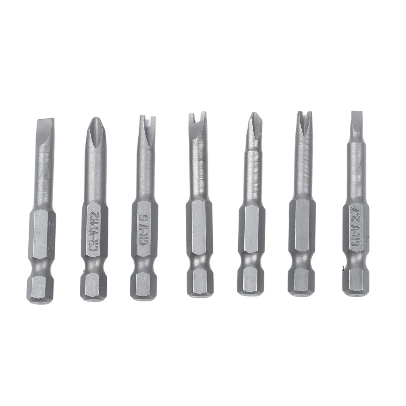 50mm Long Screwdriver Bit Set with U Y Triangle PH2 for sl5 Three Point Four Point Tips for Drill and Handheld Tool Use