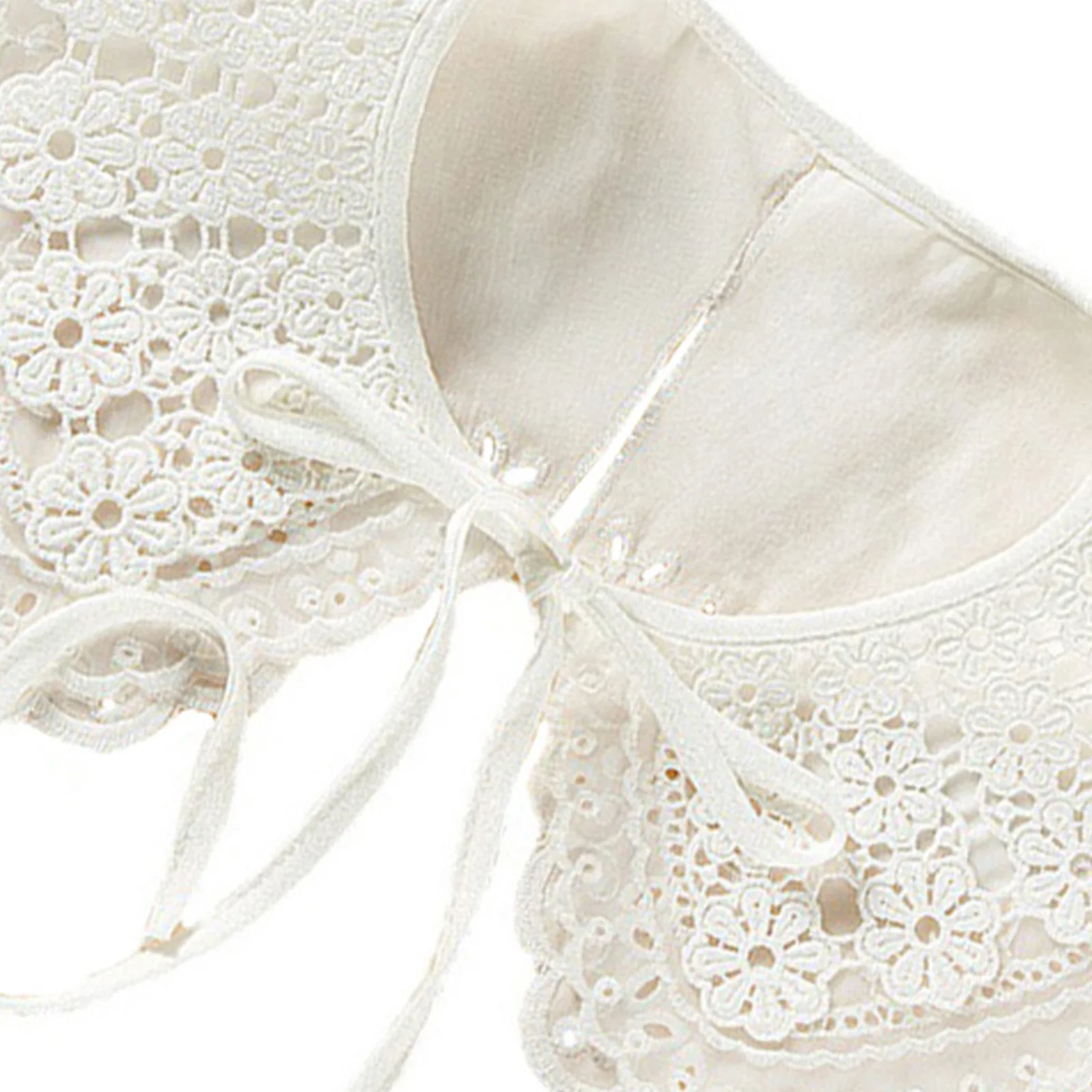 1 قطعة طوق الدانتيل والتطريز أنيقة وهمية طوق انفصال المطرزة العنق التبعي المطرزة شال الملابس التبعي #5