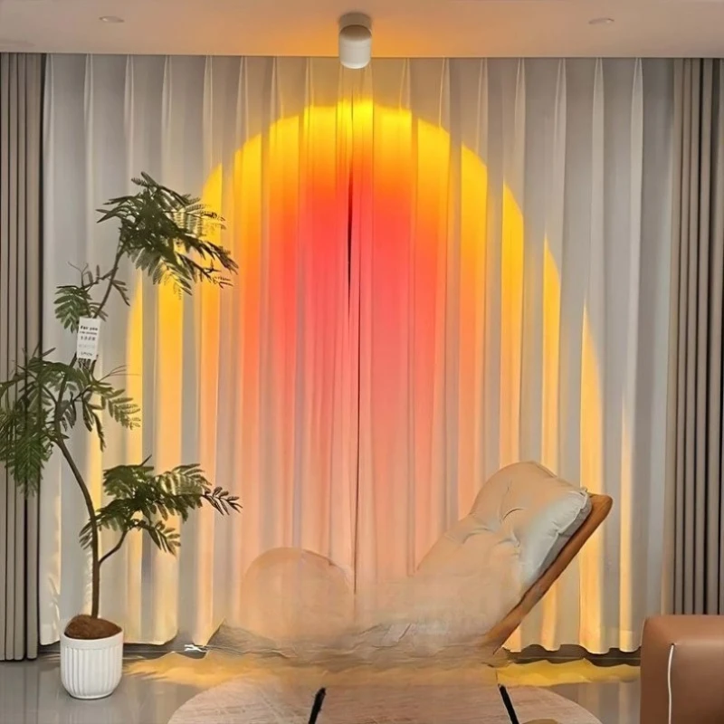 LED Spotlight Recessed/Surface Mounted Ceiling Lamp Adjustable Angle Bedroom Sunset Projection Lamp Spotlight Living Room Decor
