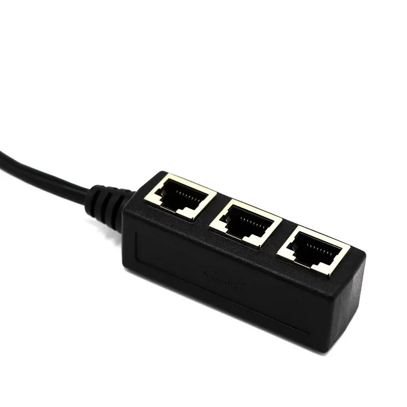 3 In 1 Rj45 Splitter Lan Ethernet Netwerk Rj45 Connector Extender Adapter Kabel Voor Netwerkuitbreiding 1 Man Naar 2/3 Vrouw