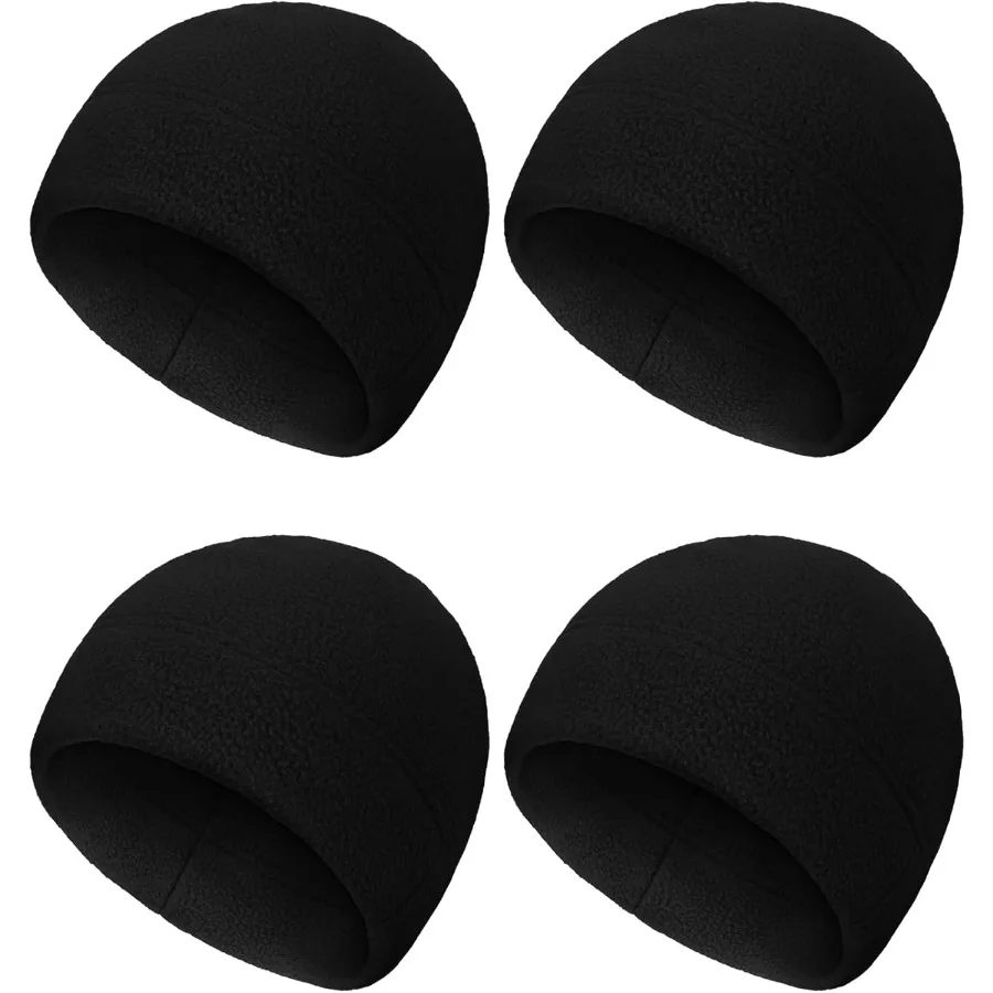 

4 Pieces Fleece Skull Caps for Men Women Fleece Beanies Hat Warm Soft Polar Beanie Hat Thick Windproof Winter