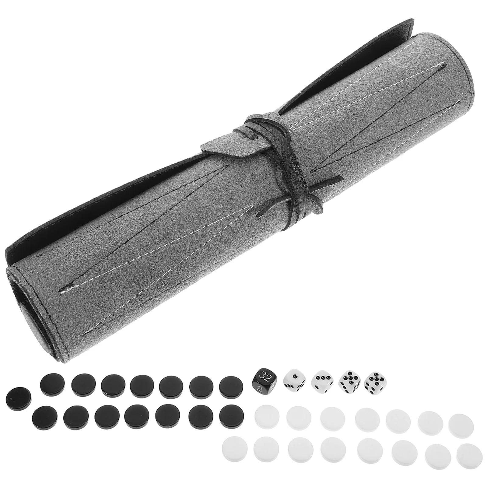 

1Set PU Roll-Up International Chess Mat Foldable Backgammon Board Outdoor Travel Game Portable Chessboard for Adults Party