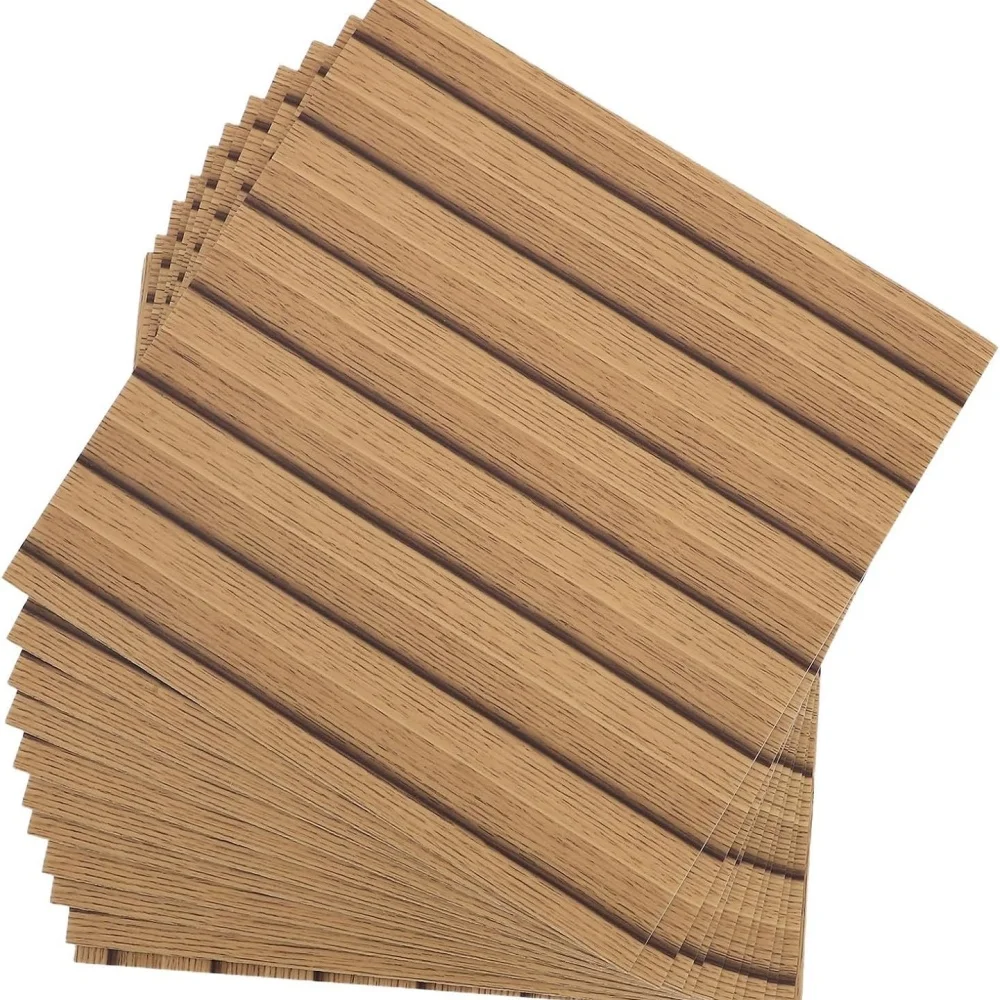 10 panneaux muraux autocollants effet bois réaliste, à peler et coller, imperméables et décoratifs