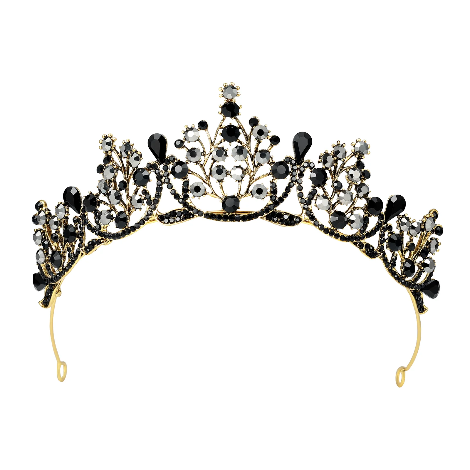 Vintage Baroque Queen Tiara Wedding Crown for Women Rhinestones Dress Accessories