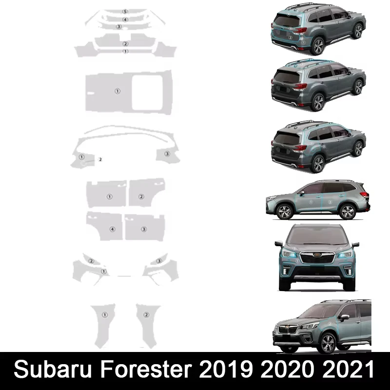 

Защитная пленка для фар Subaru Forester 2019-2021, прозрачная, антицарапийная, предварительно вырезанная, PPF