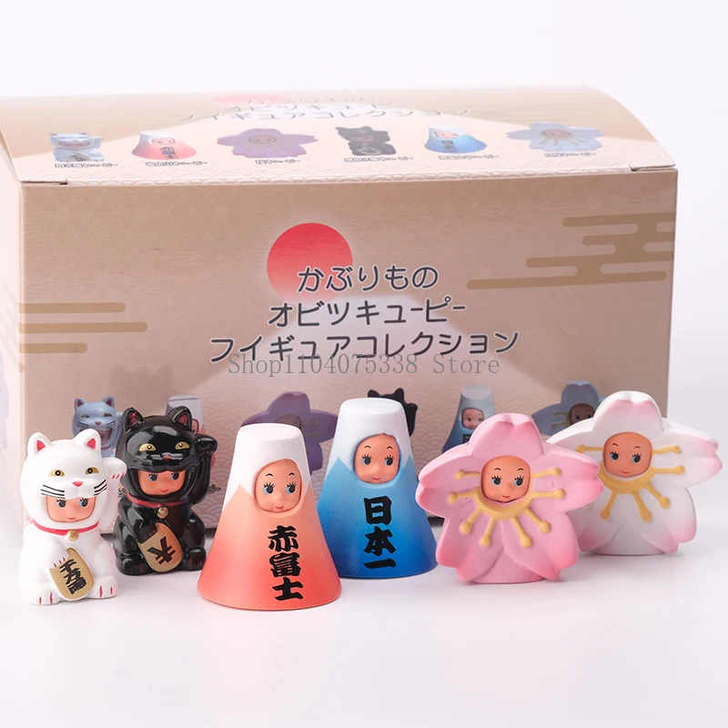 Japanese Maneki-neko Mount Fuji Cherry Blossom Assemblable Kewpie