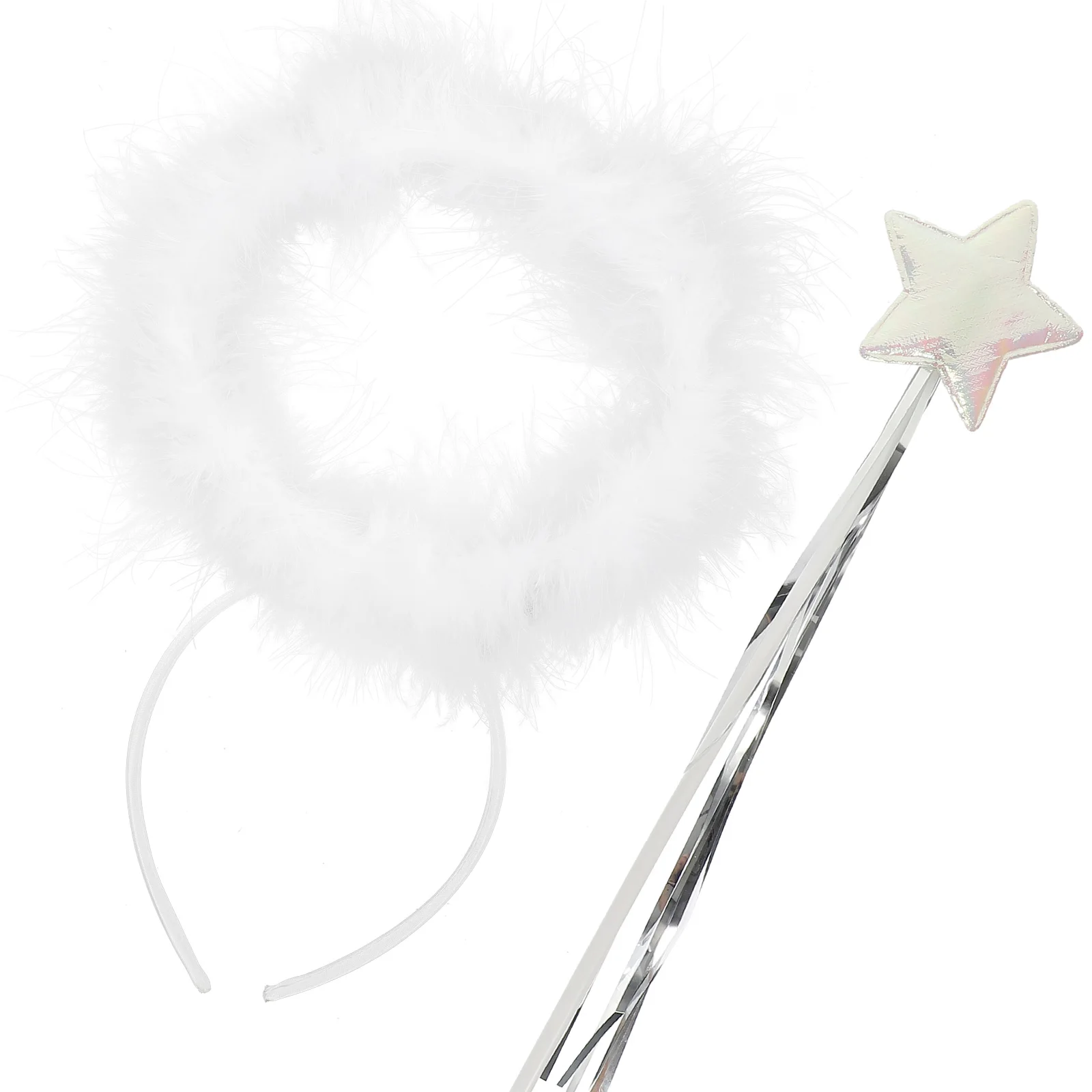 

1 set Angel Headband Wand Comfortable Kids Costume Accessories Birthday Halloween Cosplay Party Props Stylish Design Easy Store