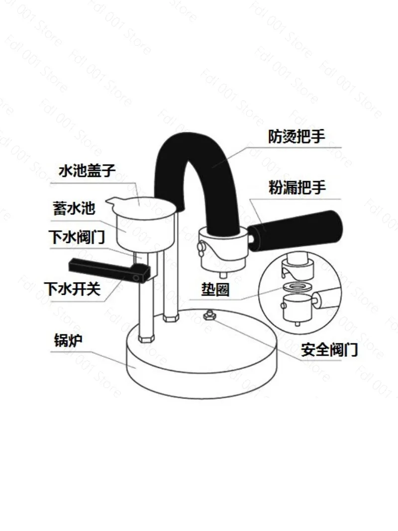 Original Coffee Machine Home Open-air Office Espresso Pot Stainless Steel Manual Coffee Maker
