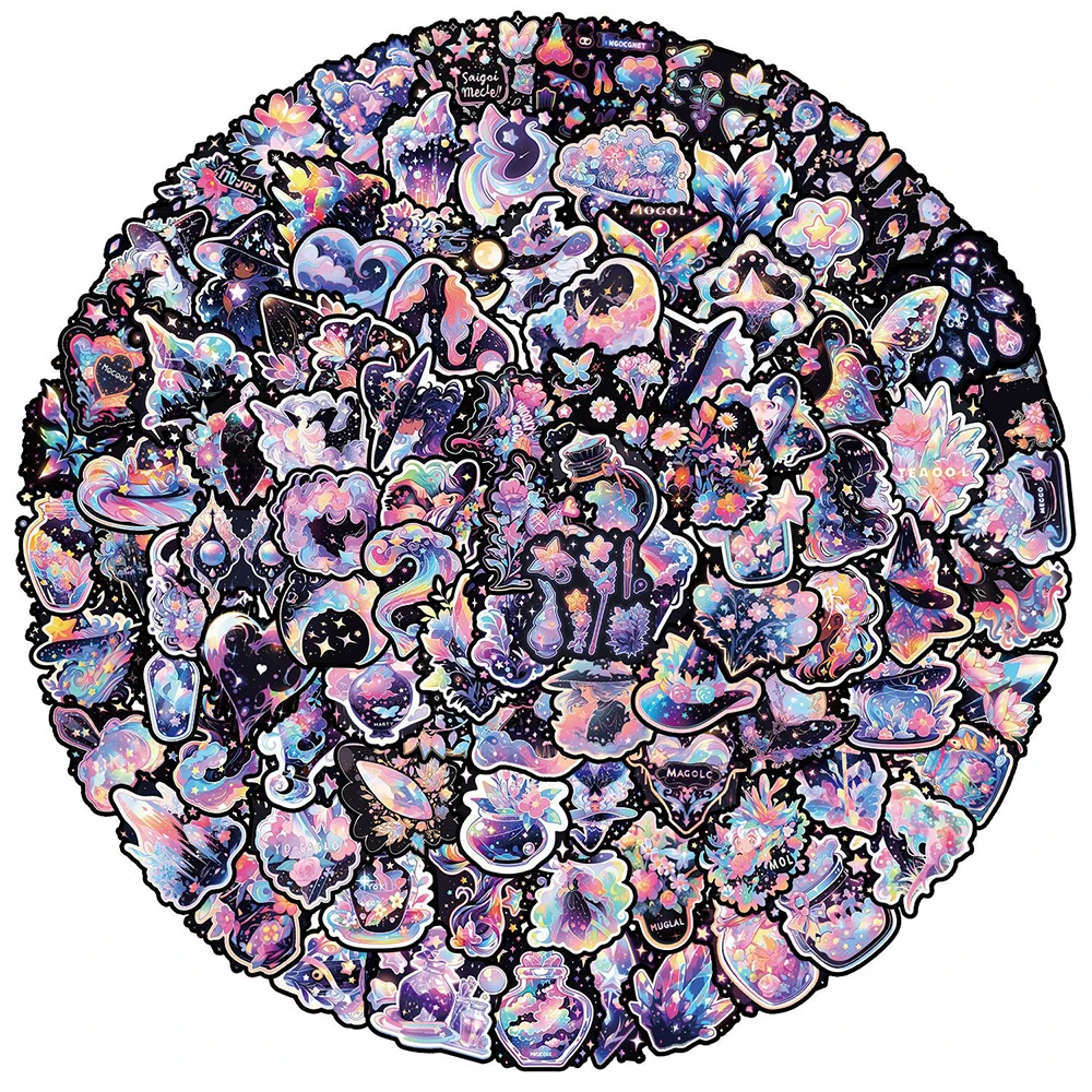 

10/30/50/100pcs Ins Style Fantasy Magic Witch Stickers Cartoon Aesthetic Decals DIY Scrapbook Phone Luggage Sticker Decoration