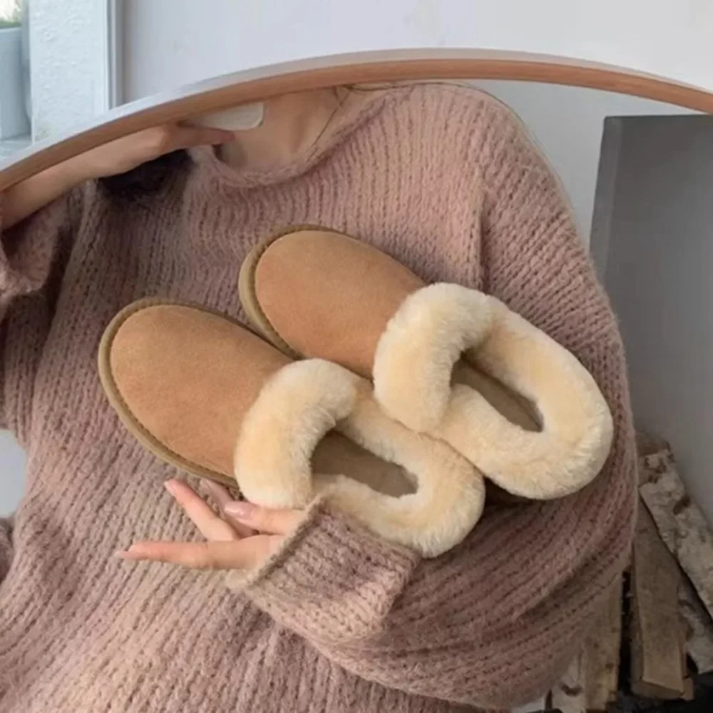 

New Winter Style Thick-Soled Women's Fur-Combined Warm Short Snow Boots Furry Lined Thickened Outdoor Cotton Shoes