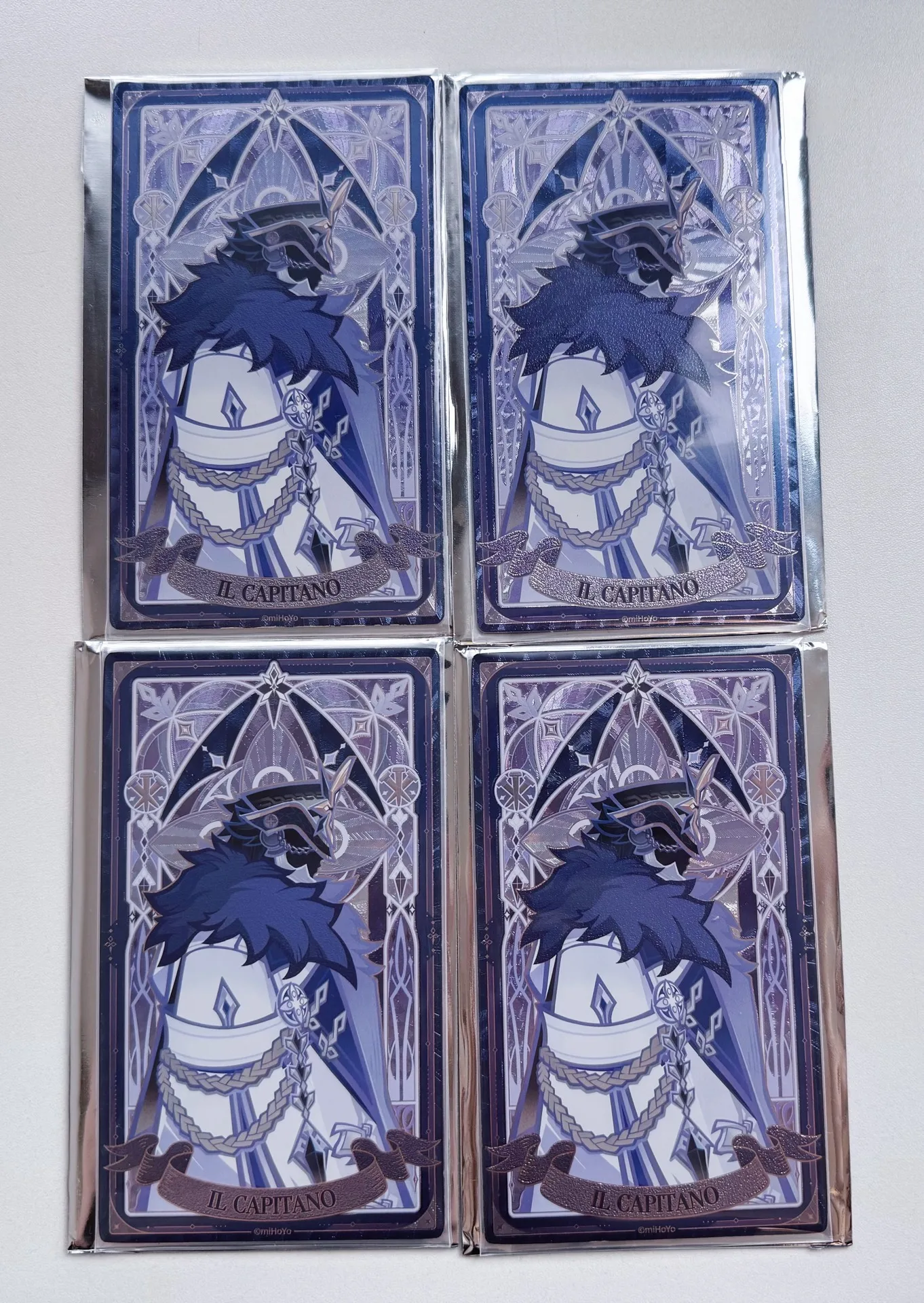 In Stock Genshin Impact  Frost Trace Flame Fatui  Capitano Refractive Card Sign