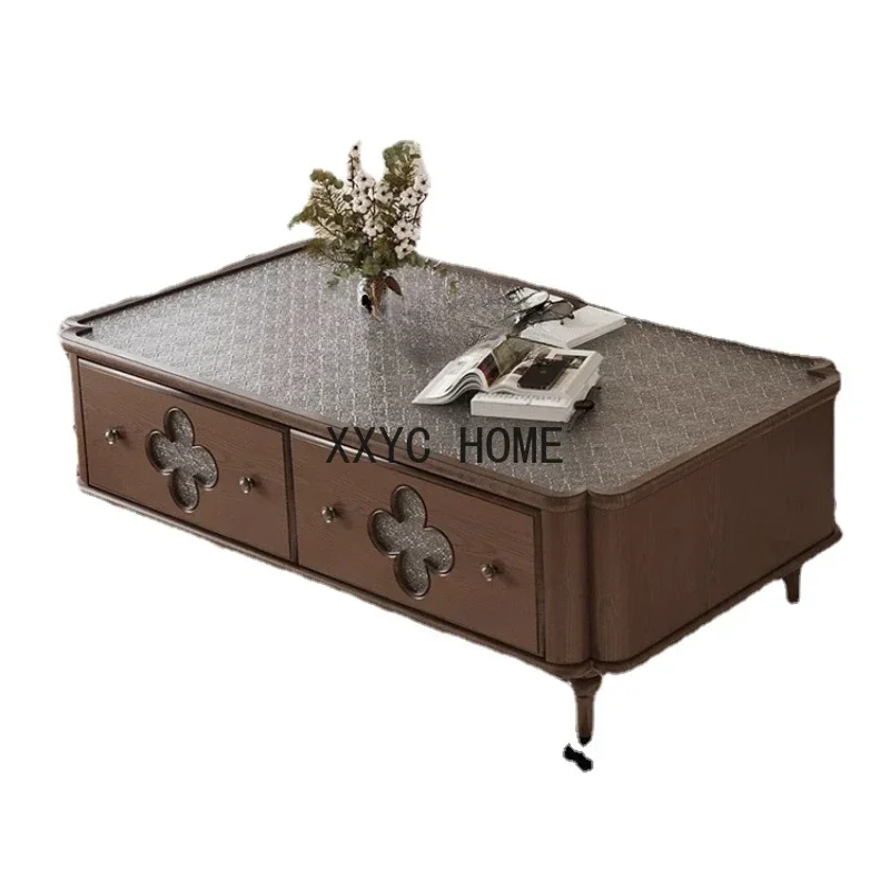 

Walnut Color Teak Solid Wood Log Square Living Room TV Cabinet Unit