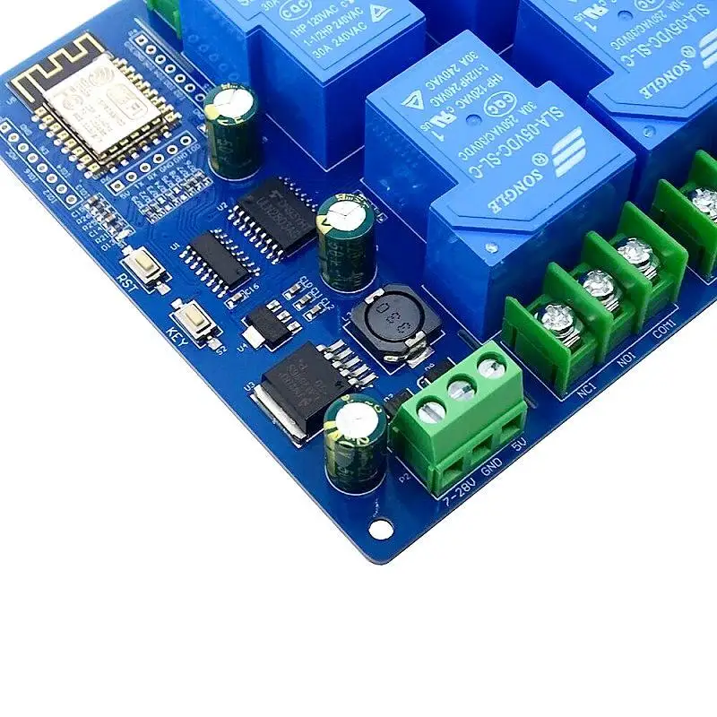 Imagem -03 - Módulo de Alimentação Esp8266 Placa de Desenvolvimento Esp12f Wifi Canais Módulo de Relé 30a dc 728 5v