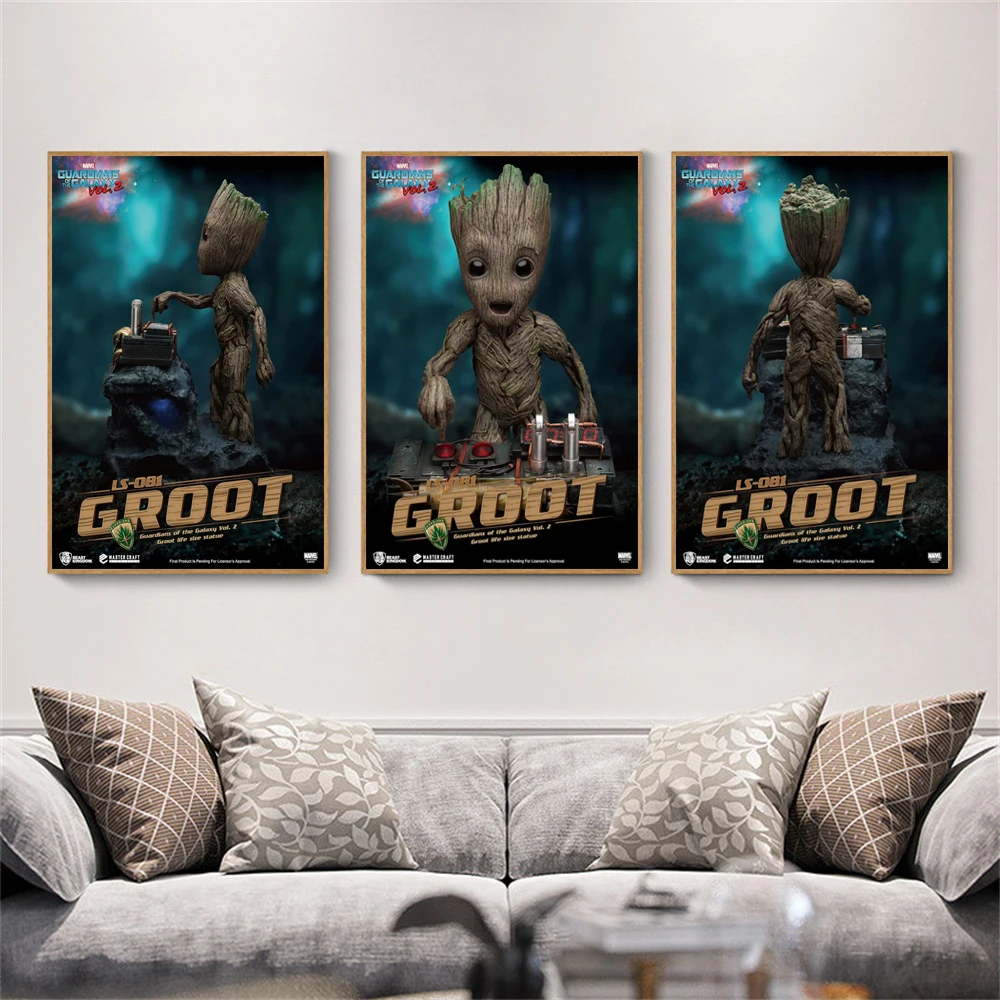 

MINISO Disney I Am Groot Anime Poster Guardians Of The Galaxy Movie Canvas Painting Marvel Wall Art For Kids Room Bedroom Decor