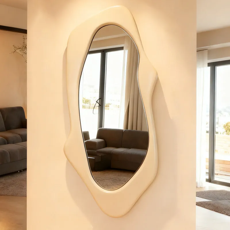 

European creative full-length mirror French irregular wall-mounted mirror cloakroom wall-mounted fitting mirror clothing