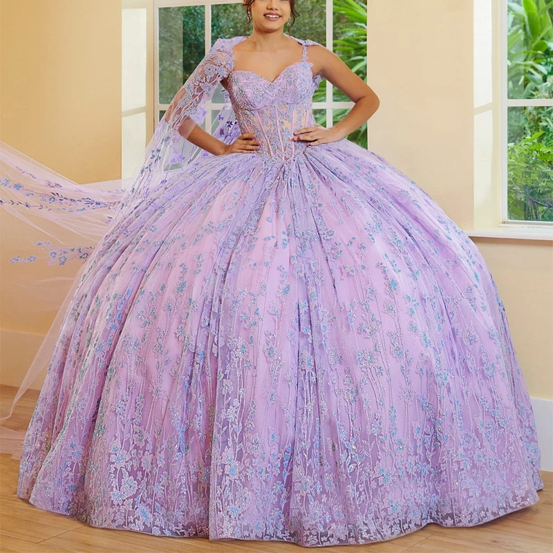 فساتين Quinceanera الوردي الفاخرة من الخرز الحلو 16 فستان مسابقة Vestido De 15 Anos XV الدانتيل متابعة الظهر حفلة موسيقية مخصصة