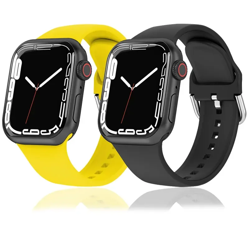 Silikonowe paski do Apple Watch Strap Ultra 2/Ultra SE Series 10/9/8/7/6/5/4 bransoletki iwatch 46mm 40mm 41mm 42mm 44mm 45mm 49mm