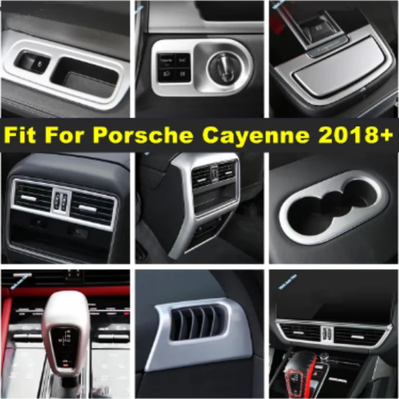 

For Porsche Cayenne 2018-2023 matte ignition panel/shift head knob/air conditioning exhaust cover automotive trim accessories
